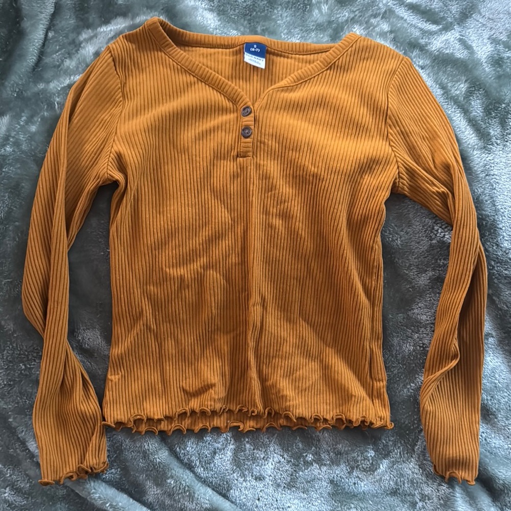 Old Navy Mustard Ribbed Long Sleeve Top